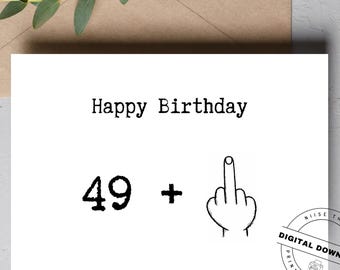 Printable birthday card template | Funny card with a saying as a PDF printable template | 50th birthday | Digital download