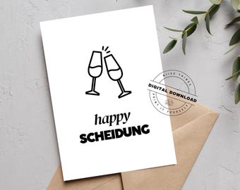 Divorce card | Funny printable card as a breakup gift | Digital download