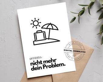 Printable Retirement Card | Funny Farewell Greeting for a Colleague as a Retirement Gift | Digital Template Download
