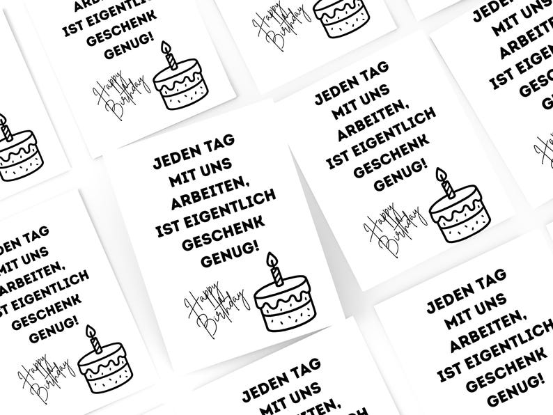 Printbare verjaardagskaart voor collega's en de baas | Grappige kaart als digitale download afbeelding 3