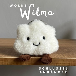 Süßer Schlüsselanhänger - Super flauschige Plüsch Wolke, putziger und außergewöhnlicher Anhänger für Schlüssel, Tasche oder Rucksack