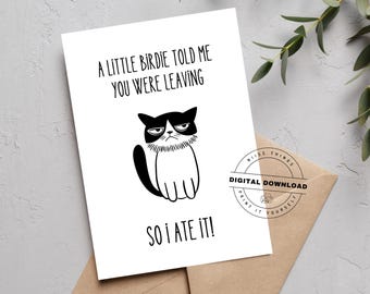 Retirement farewell card template | Funny digital greeting card to print as a gift for farewells at work & in your personal life