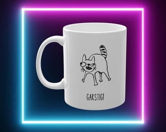 Funny coffee mug with a grumpy cat design | small gift for cat lovers | 330 ml coffee mug
