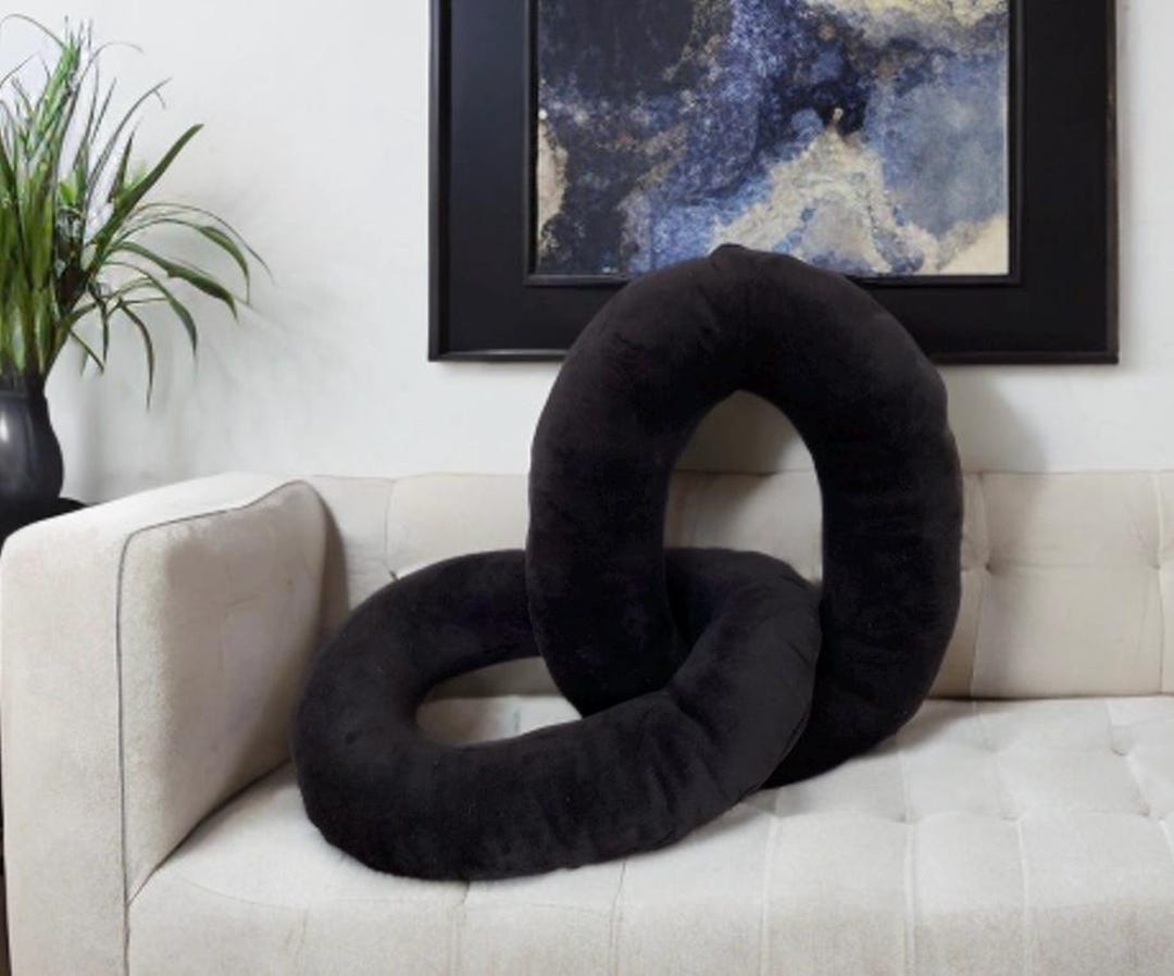 Black Velvet Chain Link Pillow: Minimalist Home Decor - Etsy