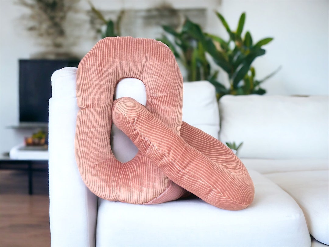 Rose Pink Boho Corduroy Chain Link Pillow - Etsy