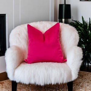 Luxurious Solid Hot Pink  Velvet Washable Pillow Cover,Velvet Throw Pillows,Minimalist Home decor,Housewarming Gift Cushion,Interior Design