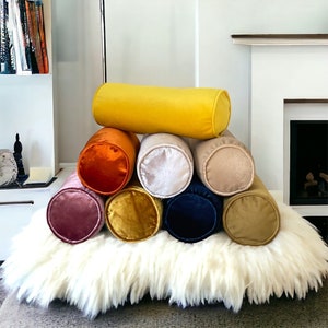 Piping Velvet bolster pillow cover
