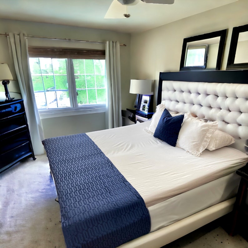 Navy Blue Velvet Bed Runner,christmas Gift,housewarming,bedroom Decor