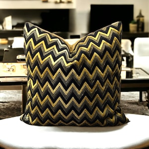 Gold Chevron Velvet Pillow Cover,Home Decor,Holiday Gift,Throw Pillows,Cushion Case,Living Room Decor