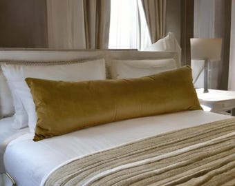 Elegant Olive Green Velvet Extra Long Lumbar Pillow Cover,Throw Pillows,Stylish Bedroom Décor,Housewarming gift,Interior Design,Cushion Case