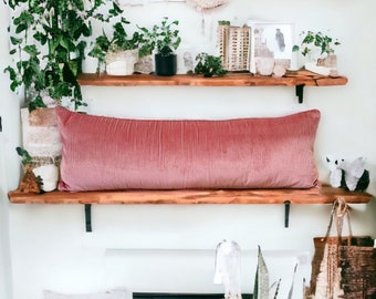 Rose Pink Corduroy Extra Long Lumbar Pillow Cover,Throw Pillows,Birthday Gift,Cushion Case,Housewarming