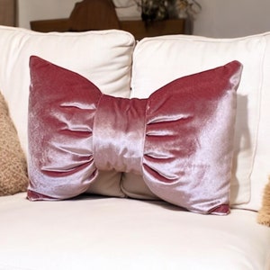 Velvet Bow Pillow - Black main image 1