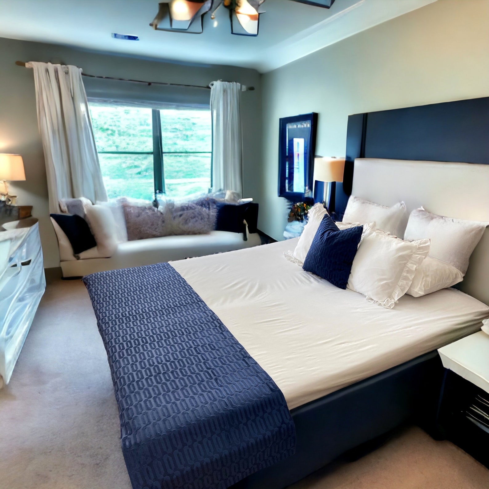 Navy Blue Velvet Bed Runner,christmas Gift,housewarming,bedroom Decor,gift Idea,boho Decor ...