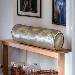 Gray Velvet Bolster Pillow Cover -Elevate Your Space with Luxurious Elegance-Birthday gift-Piping bolster