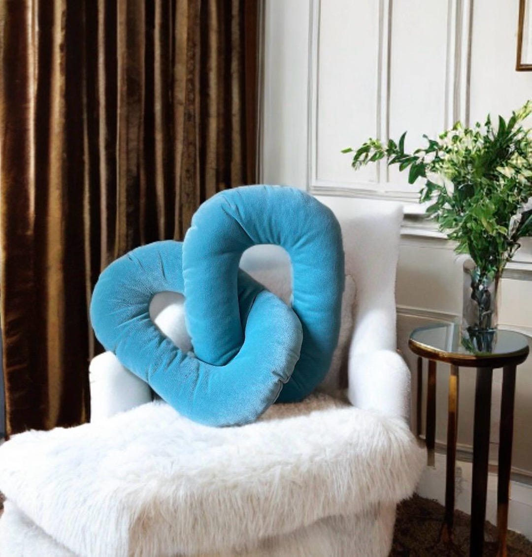 Luxurious Turquoise Velvet Decorative Chain Link Pillow,minimalist ...