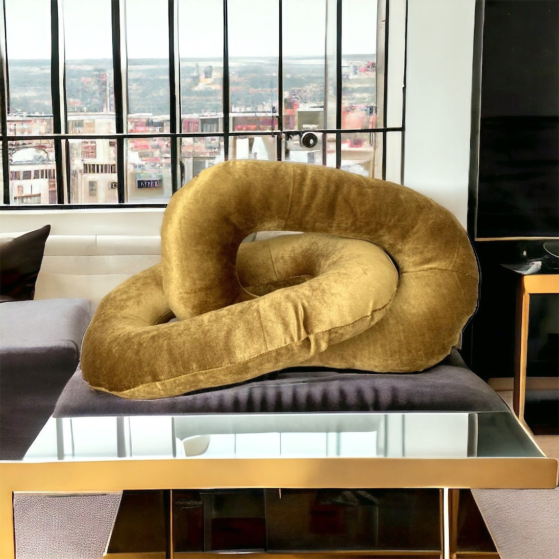 Chain Link Pillow,gold Velvet Pillow,modern Pillows,interior Design ...