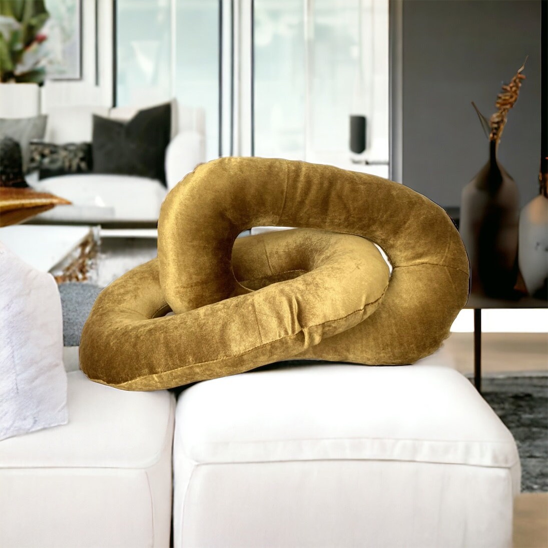 Chain Link Pillow,gold Velvet Pillow,modern Pillows,interior Design ...