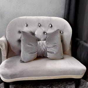 Housewarming gift grey velvet throw  pillow