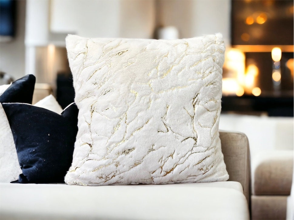 Rose gold fur pillows hotsell