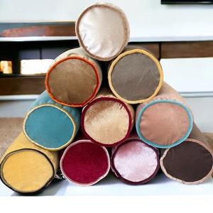 Velvet Personalized Piping Bolster Pillow Cover-Birthday gift-25 different colors option