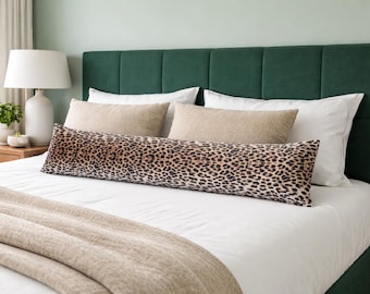 Luxurious Cheetah Velvet Extra Long Decorative Lumbar Pillow Cover-Unique bedroom decor-Minimalist home decor