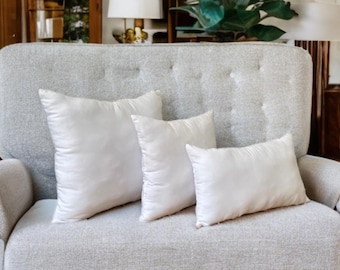 Cotton Washable Pillow Insert with Zipper,Cozy Minimal and Practical Decorative Pillow Insert,All Sizes Inserts-Long Lumbar Insert