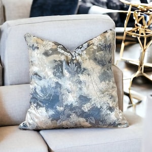 Gray Floral Unigue Vintage Style Velvet Cushion Case