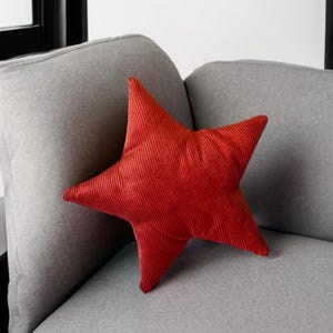 Burned Orange Boho Decor Corduroy Star Shaped Decorative Pillow - Home Accessory-Birthday gift - Nursery decor -Housewarming Gift