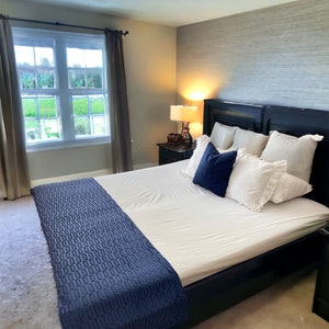 Navy Blue Velvet Bed Runner,christmas Gift,housewarming,bedroom Decor,gift Idea,boho Decor ...