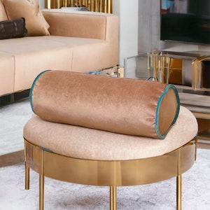 Camel Turquesa Tubería Terciopelo Decorativo Bolster Almohada Cubierta-Regalo de cumpleaños-33 opciones de colores diferentes