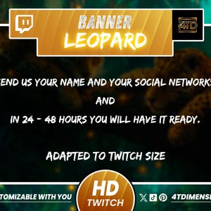 Leopard Gamer Background Twitch Leopard Banner, Gaming Banner, Banner Gamer, Streaming Banner ...