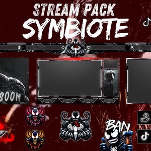Animated Stream Pack Symbiote, stream overlay, webcam overlay, twitch alerts, screen overlay, twitch emote, twitch panels,stream pack,Cheers