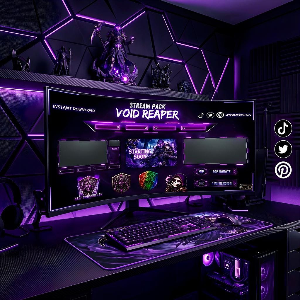Animated Void Reaper Stream Pack for Twitch, Gothic Purple Stream ...