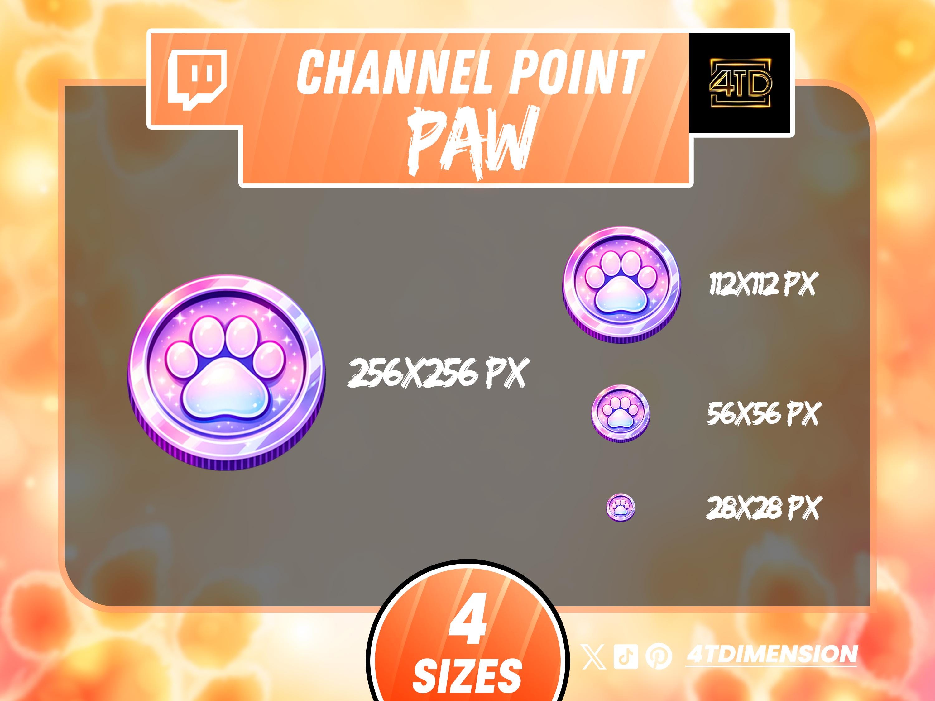 Twitch Kawaii Paw Channel Point, Cute Reward Icon for Streamer and ...