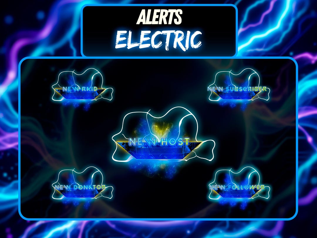 Electric Animated Alerts for Twitch, Stream Alert Pack, OBS Overlay ...