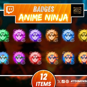 Anime badges / Twitch badges, Anime sub badges, Twitch sub badges, bit badges, streaming Twitch, Discord Badges, Youtube, Kick