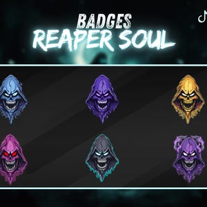 Reaper sub badges / Skull sub badges / Reaper bagdes / Reaper Skull bit badges / for Twitch streaming.