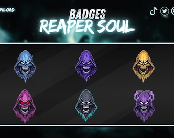 Reaper-Sub-Abzeichen / Skull-Sub-Abzeichen / Reaper-Abzeichen / Reaper-Skull-Bit-Abzeichen / für Twitch-Streaming.