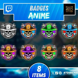 Anime badges / Twitch badges, Anime sub badges, Twitch sub badges, bit badges, Twitch sub badges, Twitch Sub Badges, Discord Badges, Kick