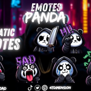 Emotes Panda for Twitch, Twitch Cute Emote Collection, Twitch emotes, Discord emotes, Panda emotes, meme emotes, secondary emotes.