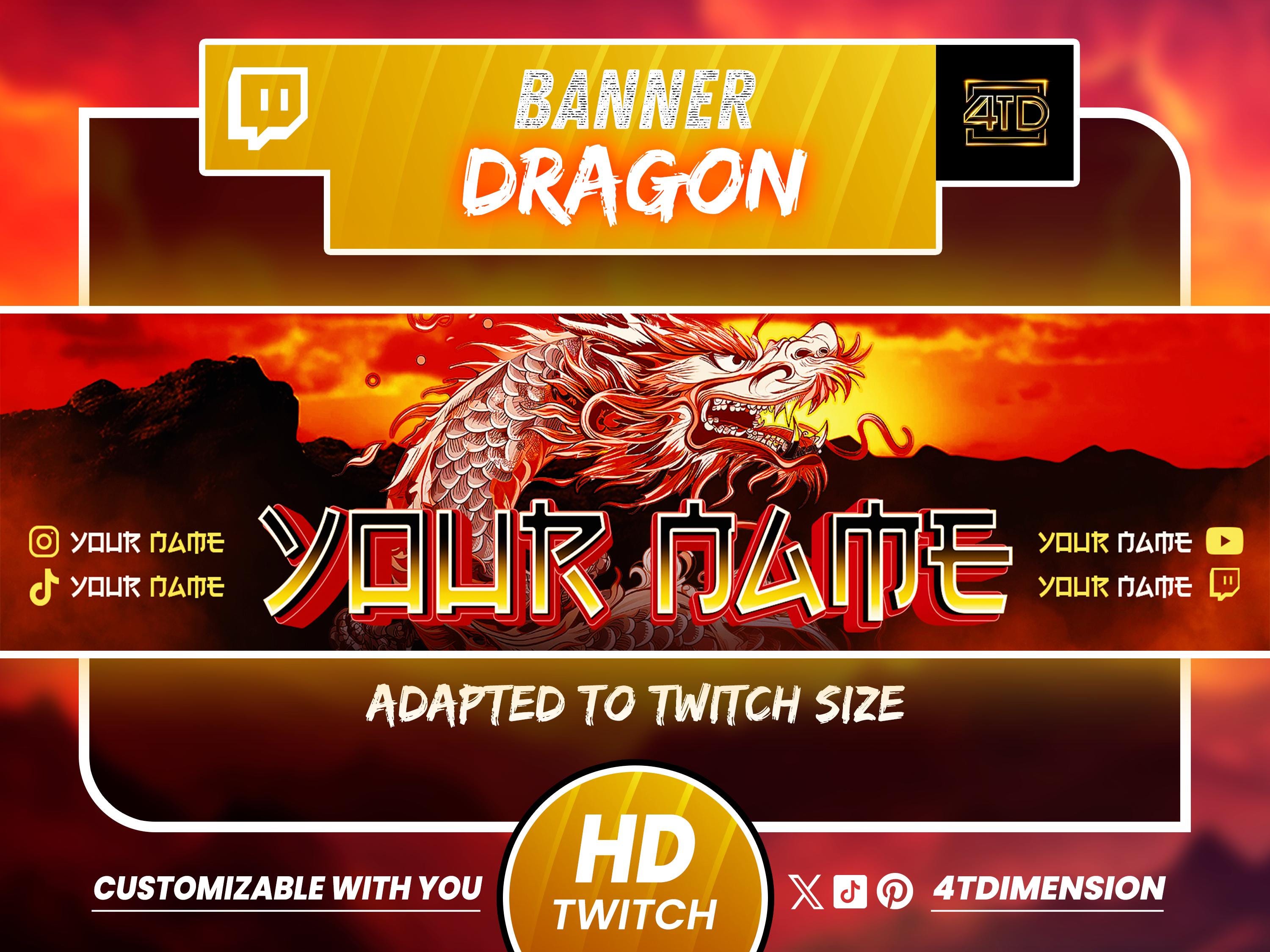 Twitch Chinesse Dragon Banner, Gaming Banner, Banner Gamer, Streaming ...