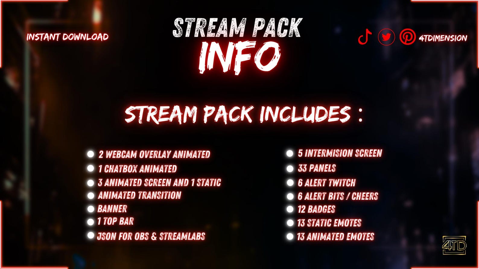 Cyberpunk Neon Animated Overlay Pack for Streaming: Twitch Overlays ...
