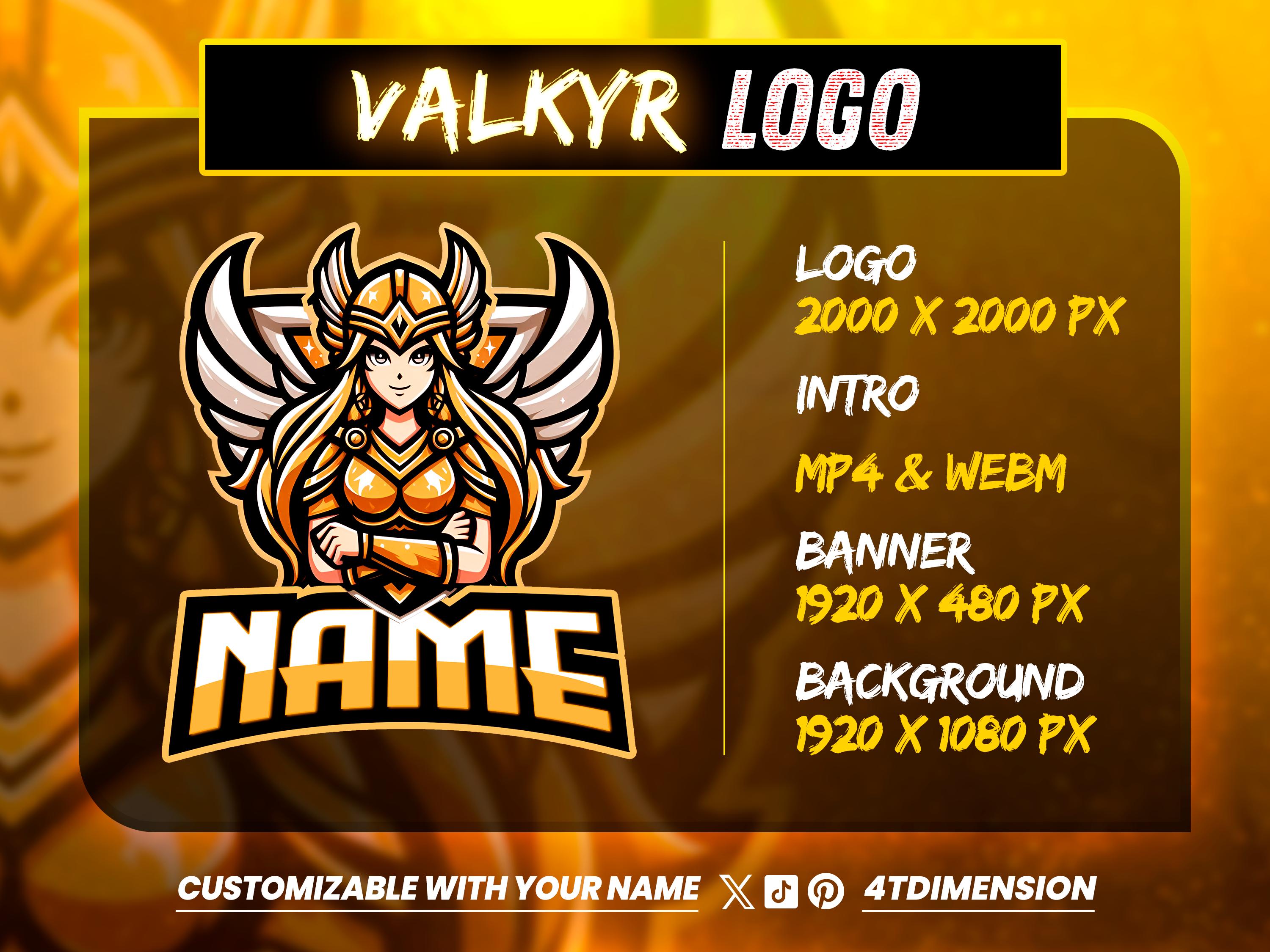 Valkyrie Streamer Logo Pack : Custom E-sports Logo + Banner Twitch ...