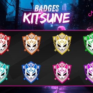 KITSUNE Mask sub-badges, contraction sub-badges, contraction badges, bit badges, KITSUNE sub-badges.