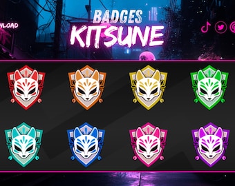 KITSUNE Mask sub-badges, contraction sub-badges, contraction badges, bit badges, KITSUNE sub-badges.
