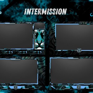 Tiger Rip Overlay Cyan Tiger Twitch Overlay Animated, Blue Neon Stream Pack, Webcam ...