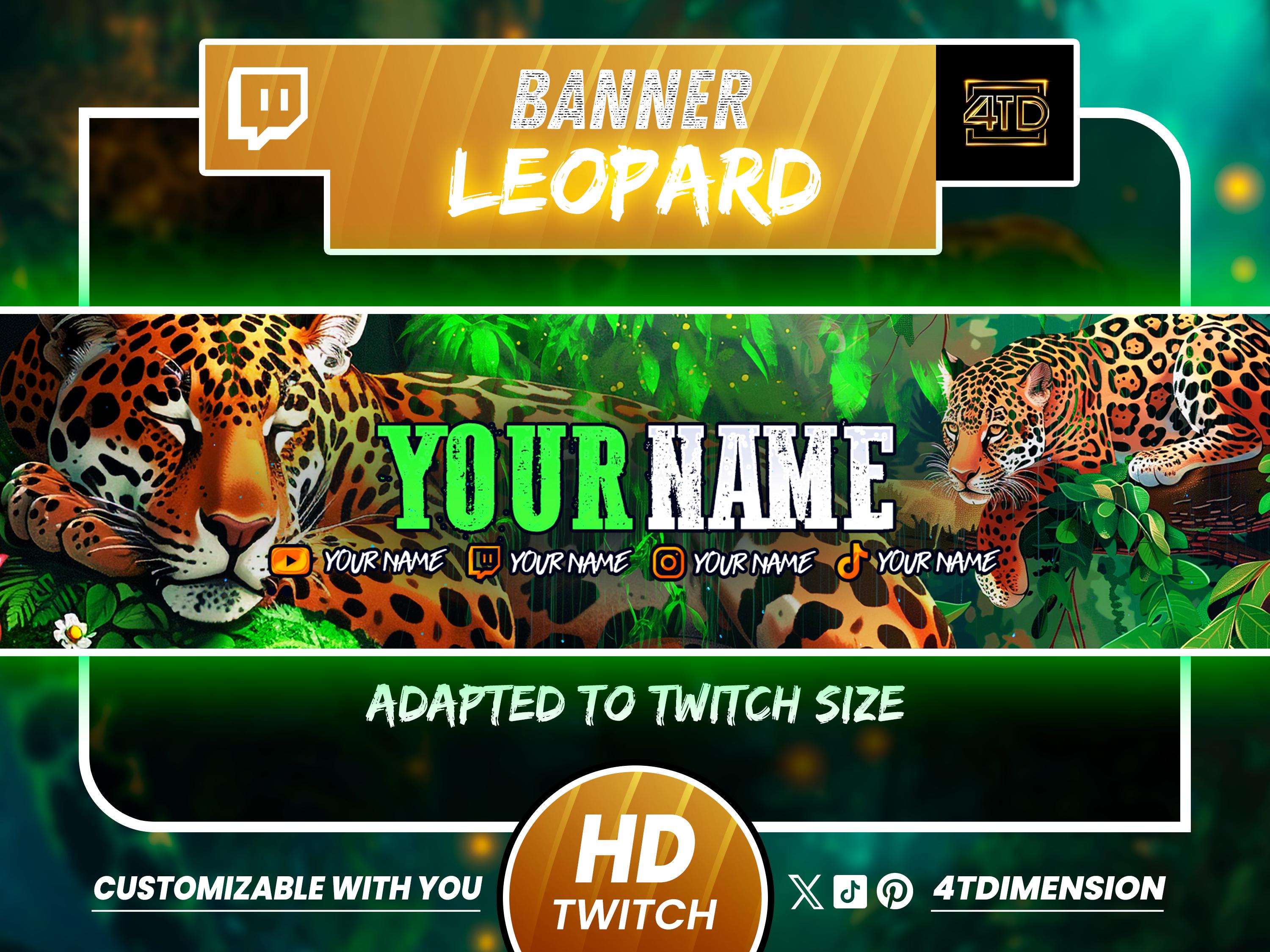 Leopard Gamer Background Twitch Leopard Banner, Gaming Banner, Banner Gamer, Streaming Banner ...