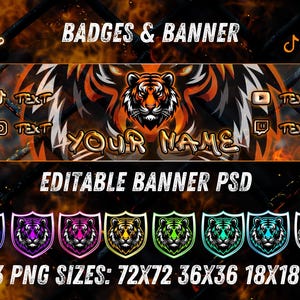 Tiger Twitch Overlay Pack Animated, OBS Stream Package With Webcam ...