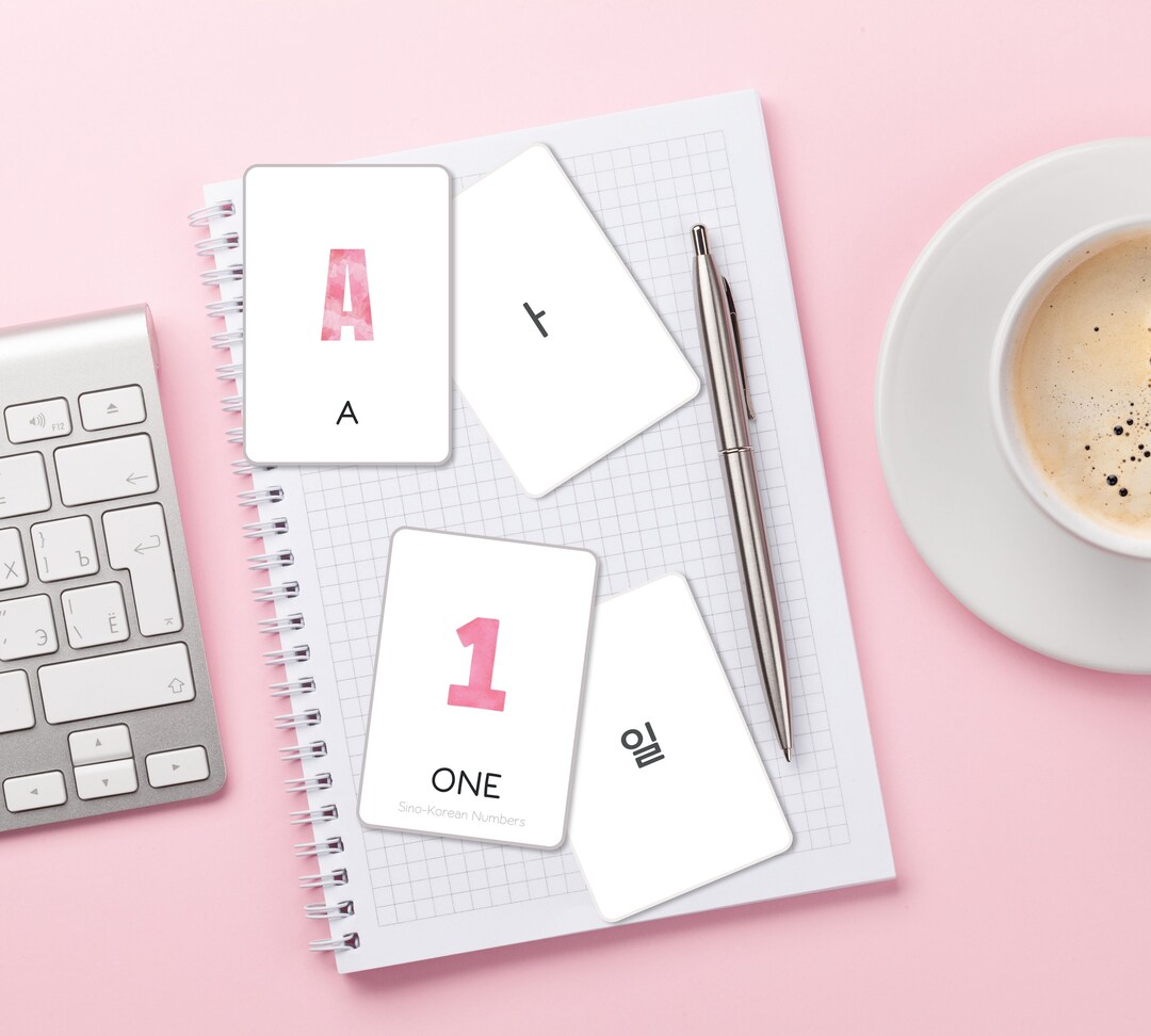 Korean Flashcards Digital Download Learn Korean Vocabulary Hangul Words ...