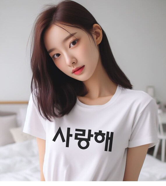 Saranghaeyo Love T-Shirt - Kpop Tee Hangul Korean Saranghaeyo Love T-Shirt - Kpop Tee Hangul Korean